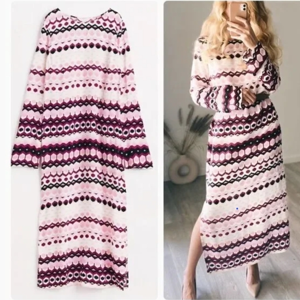 Patterned crêpe dress